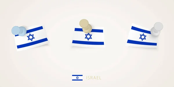 Bendera Israel Yang Disematkan Dalam Bentuk Yang Berbeda Dengan Sudut - Stok Vektor