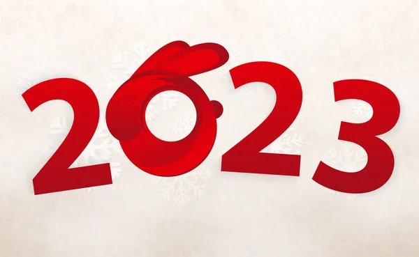 Año Del Conejo 2023 Feliz Año Nuevo Lunar 2023 Plantilla — Vector de stock