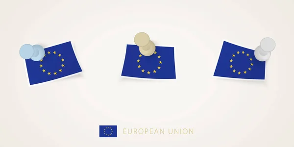 Σηματοδοτημένη Σημαία Της Ευρωπαϊκής Ένωσης Διάφορα Σχήματα Στριμμένες Γωνίες Διανυσματικές — Διανυσματικό Αρχείο