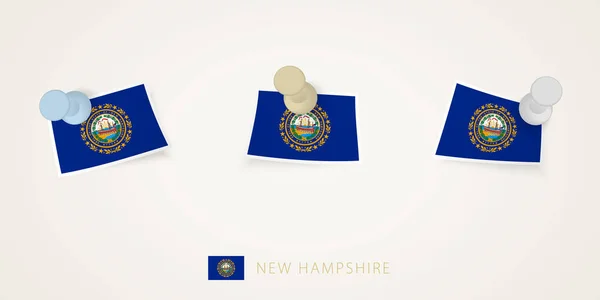 Bendera New Hampshire Dengan Bentuk Yang Berbeda Dengan Sudut Yang - Stok Vektor
