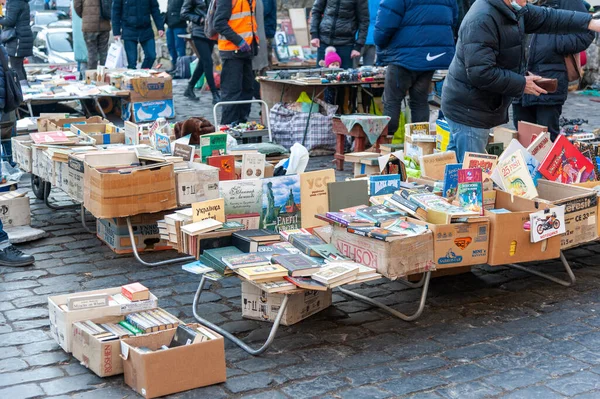 Lviv City Ukraine January 2021 Antique Book Flea Market City — Stock Photo, Image