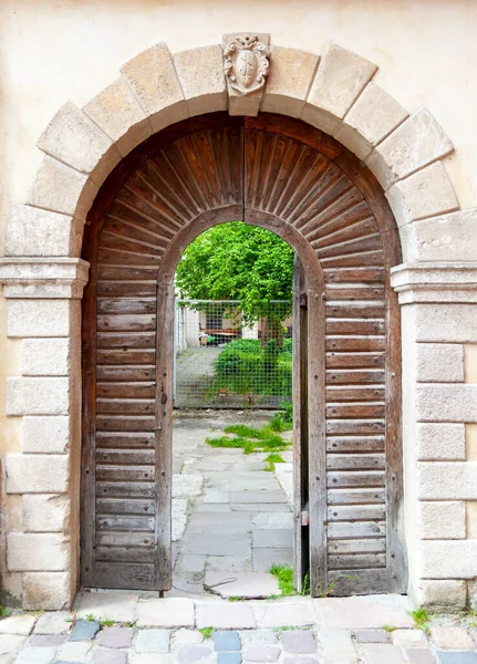 Les Portes Ville Vieux Lviv Ukraine Portes Authentiques Originales Périphérie — Photo