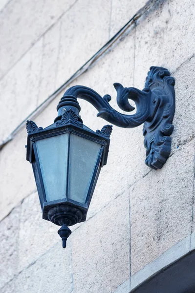 Old Street Lantern Lighting Facade Building Twilight City Street Building —  Fotos de Stock