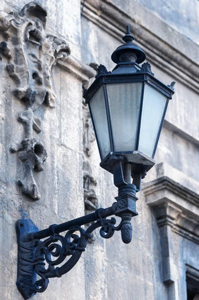 Old Street Lantern Lighting Facade Building Twilight City Street Building —  Fotos de Stock