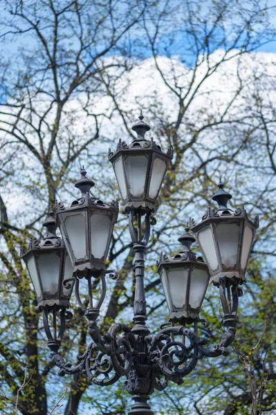 Old Street Lantern Lighting Facade Building Twilight City Street Building — Stock Photo, Image