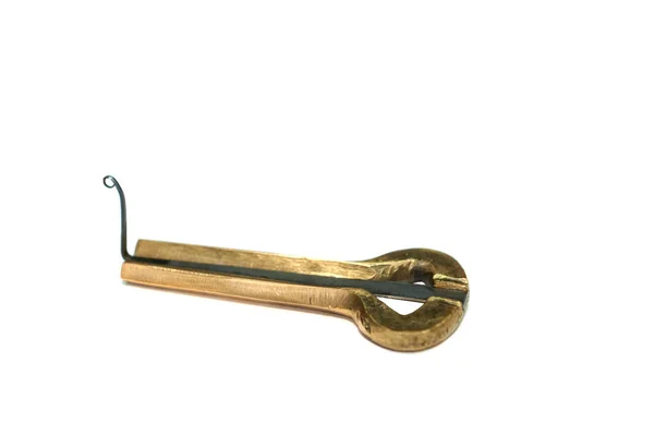 Judisk Harpa Musikinstrument Isolerad Vit Bakgrund — Stockfoto