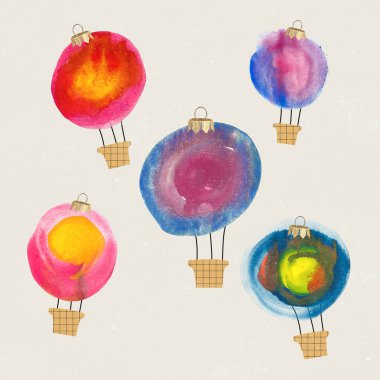 Tebrik kartları ve kartpostallar için tasarım. Noel kavramı, 2022 Yeni Yıl. Kış, tatil havası. Çağdaş sanat kolajı