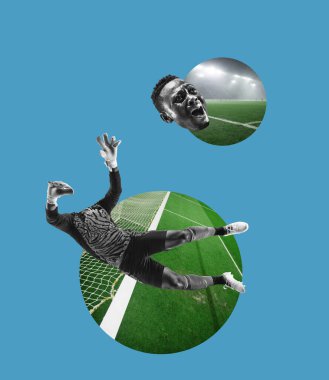 Modern tasarım. Çağdaş sanat. Yaratıcı kavramsal ve renkli kolaj. Sürrealizm.