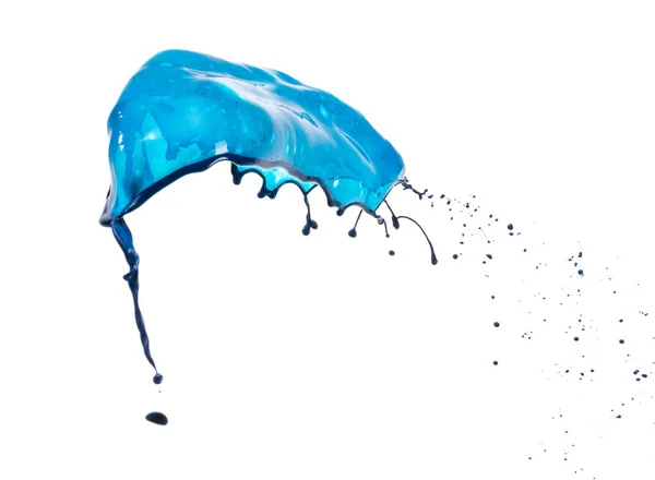 Blauwe, marine kleur verf geïsoleerd op witte achtergrond met kopieerruimte voor reclame, tekst, ontwerp — Stockfoto