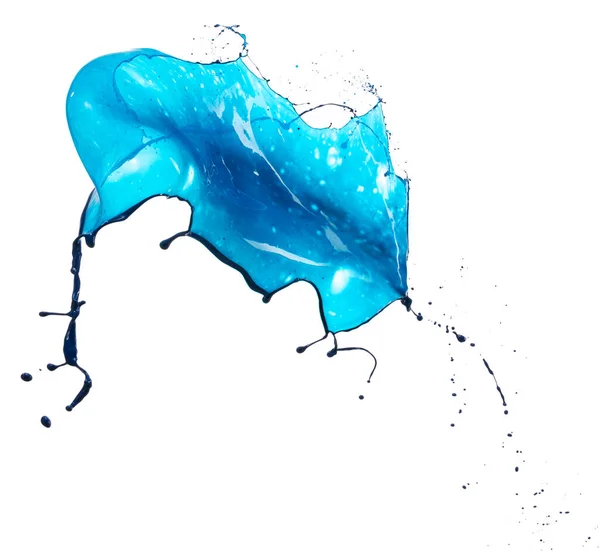 Blaue Farbtupfer, marinefarbene Farbe isoliert auf weißem Hintergrund mit Kopierfläche für Werbung, Text, Design — Stockfoto