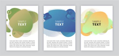 Renkli, soyut modern grafik elementlerin olduğu bir poster, renkli lekeler. Vektör çizimi. Posterler, broşürler, kitapçıklar, kapaklar, duvar kağıtları için yaratıcı tasarım.