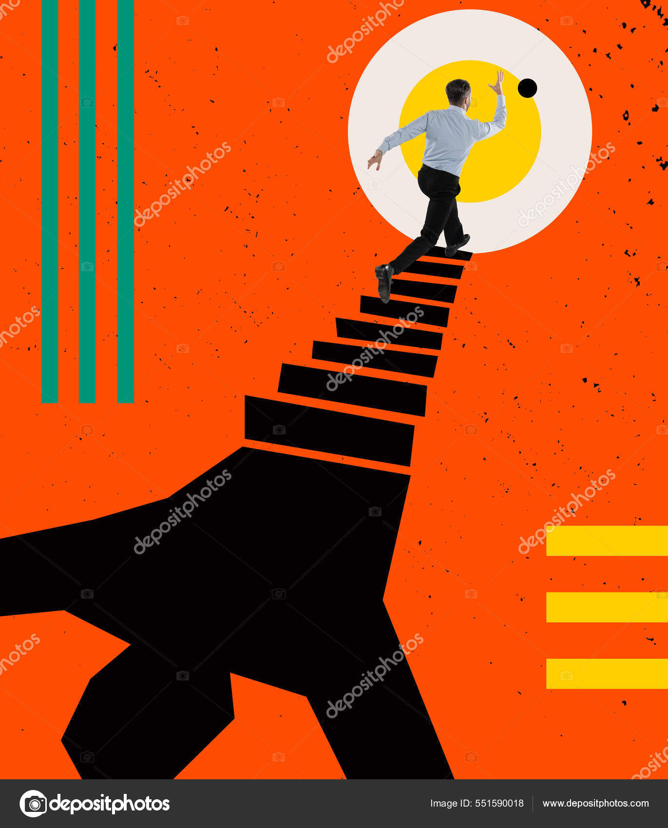 Коллаж Современного Искусства. Бизнесмен, Мотивированный Работник.