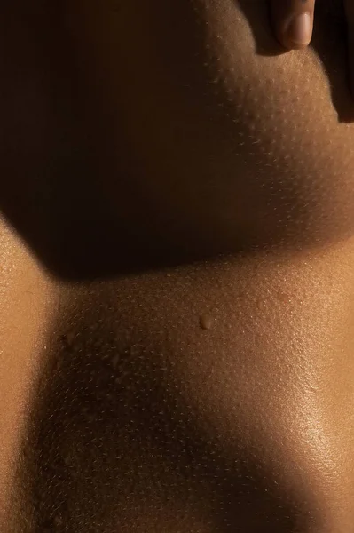 Close up part of womans body. Detailed texture of human skin. Beauty, art, skincare, bodycare, healthcare, hygiene and medicine concept. — ストック写真