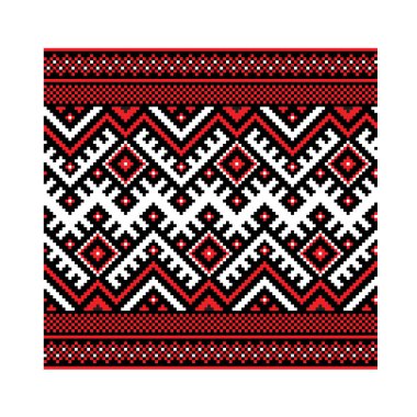 Ünlü Ukrayna halk müziği kusursuz desen tasarımı. Etnik ticaret amaçlı vyshyvanka nakış süsü. Sanat anlayışı, güzellik, moda tarzı. Vektör