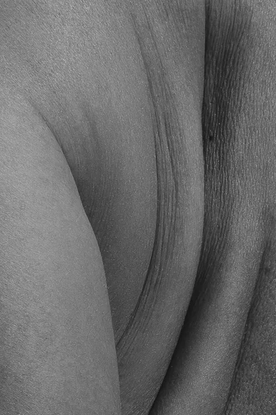 Zpět. Detailní struktura lidské ženské kůže. Uzavřete část ženského těla. Péče o pleť, péče o tělo, zdravotní péče, hygiena a medicína. Makro fotografie — Stock fotografie