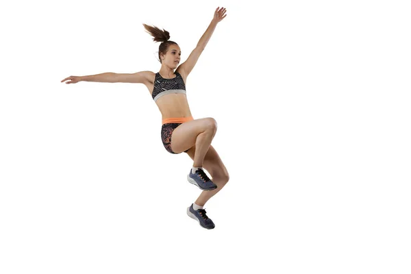 Development Movements Long Jump Sport One Professional Female Athlete Sports — Stock Photo, Image