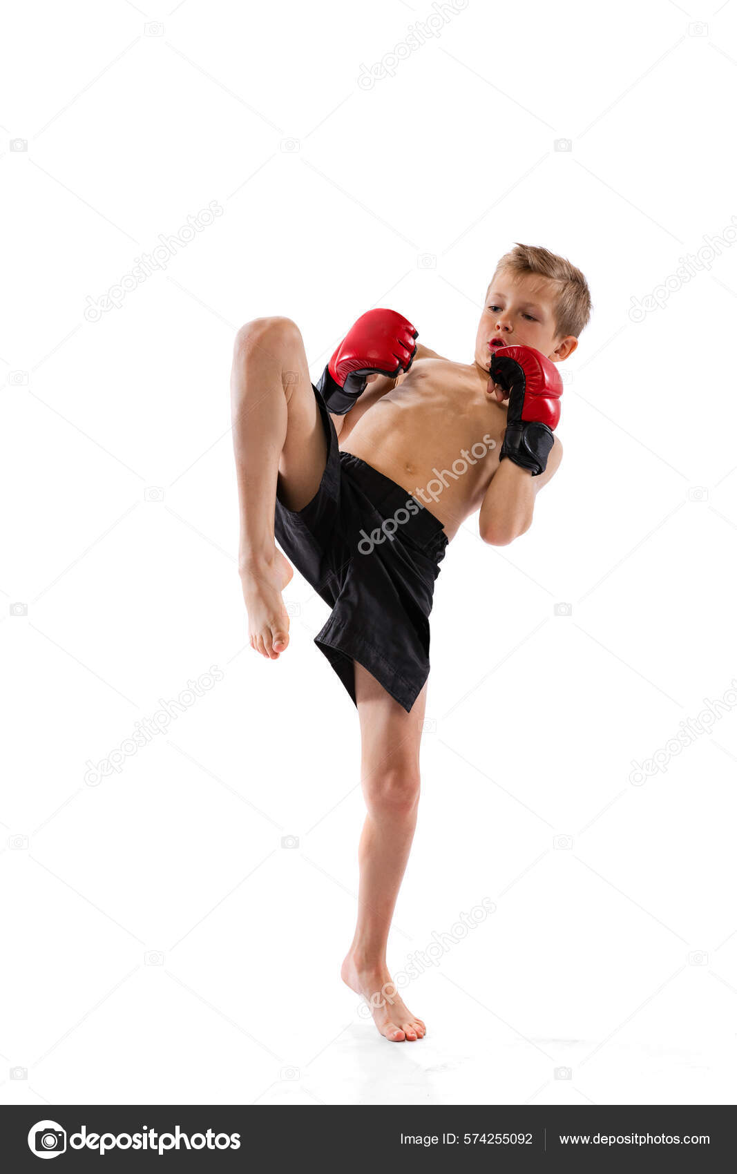 Маленький Мальчик Парень Спортивных Фотографиях Перчатках.