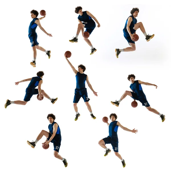 Development Movements Collage Made Images Professional Basketball Player Sports Uniform — Stockfoto