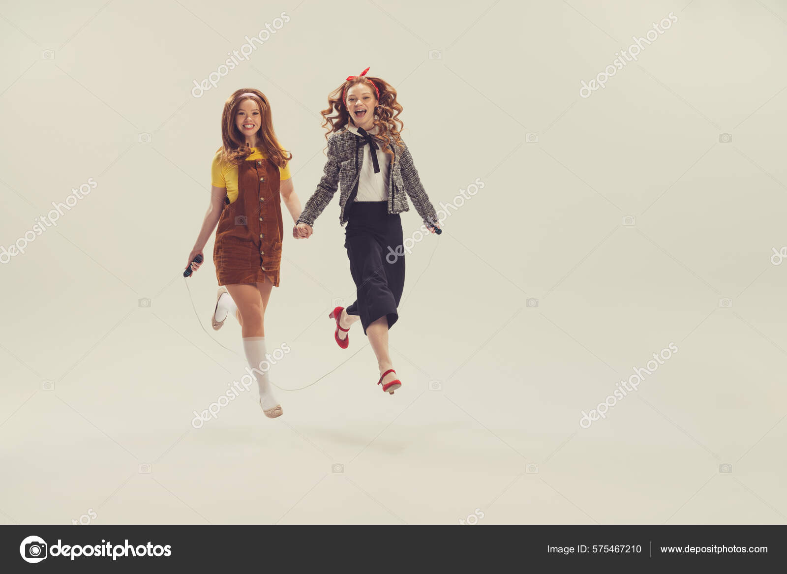 Pretty Young Girls in Retro 70s, 80s, 90s Fashion Style, Outfits