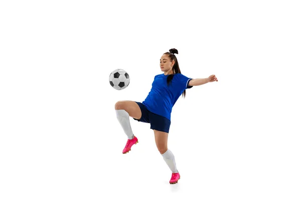 Calci Alle Gambe Una Ragazza Sportiva Calcio Femminile Allenamento Calciatore — Foto Stock