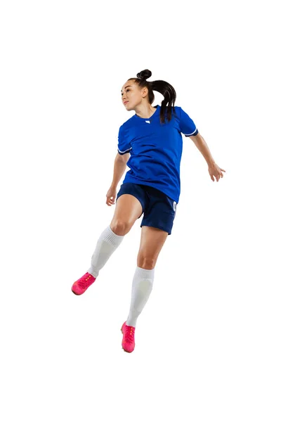 Calci Alle Gambe Una Ragazza Sportiva Calcio Femminile Allenamento Calciatore — Foto Stock