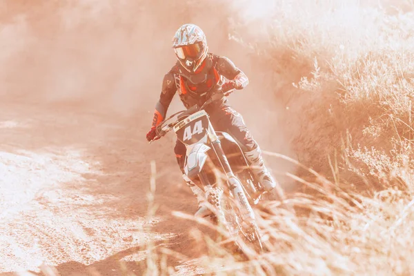 Grande Energia Condução Adrenalina Tiro Vivo Treinamento Motociclista Profissional Motocicleta — Fotografia de Stock