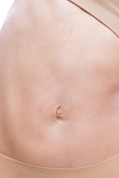 Belly Button Detailed Texture Human Female Skin Close Part Womans —  Fotos de Stock