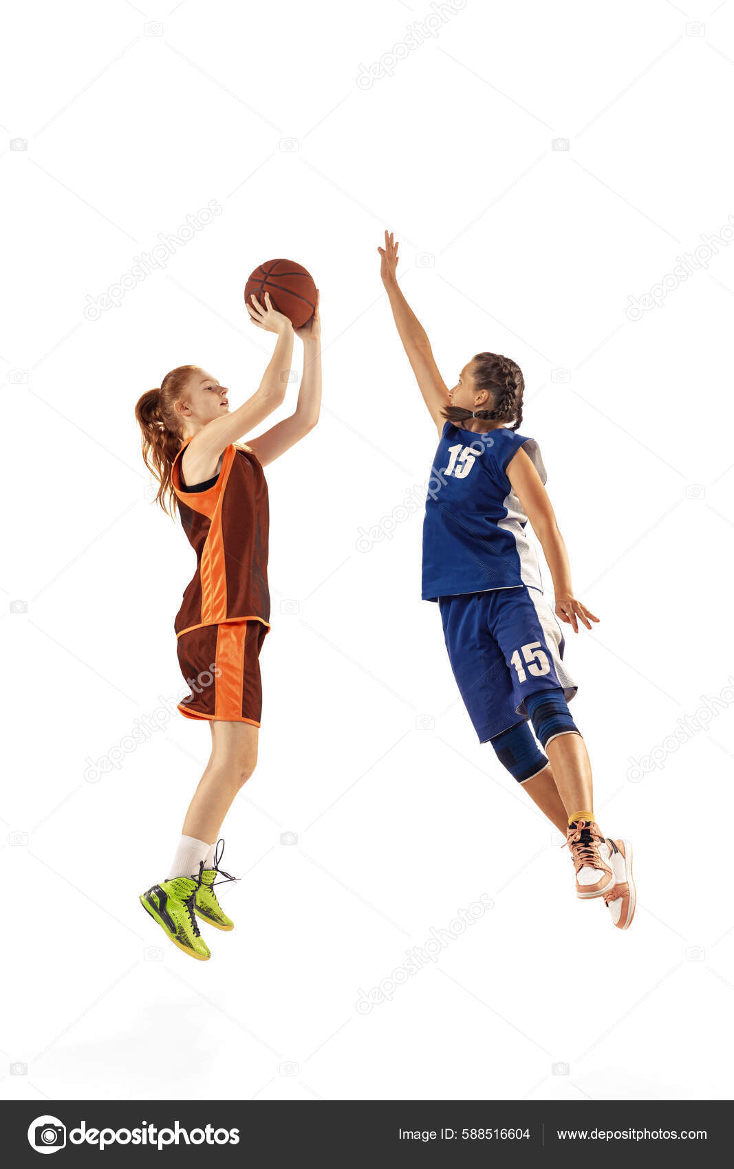 Play Defense Female Basketball Players