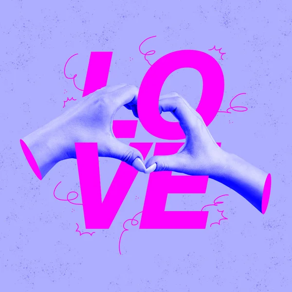 Creative Design Female Hands Making Symbol Love Heart Gesture Isolated — Stock fotografie