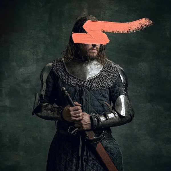 Pride Modern Art Design Young Man Medieval Warrior Knight Isolated — ストック写真