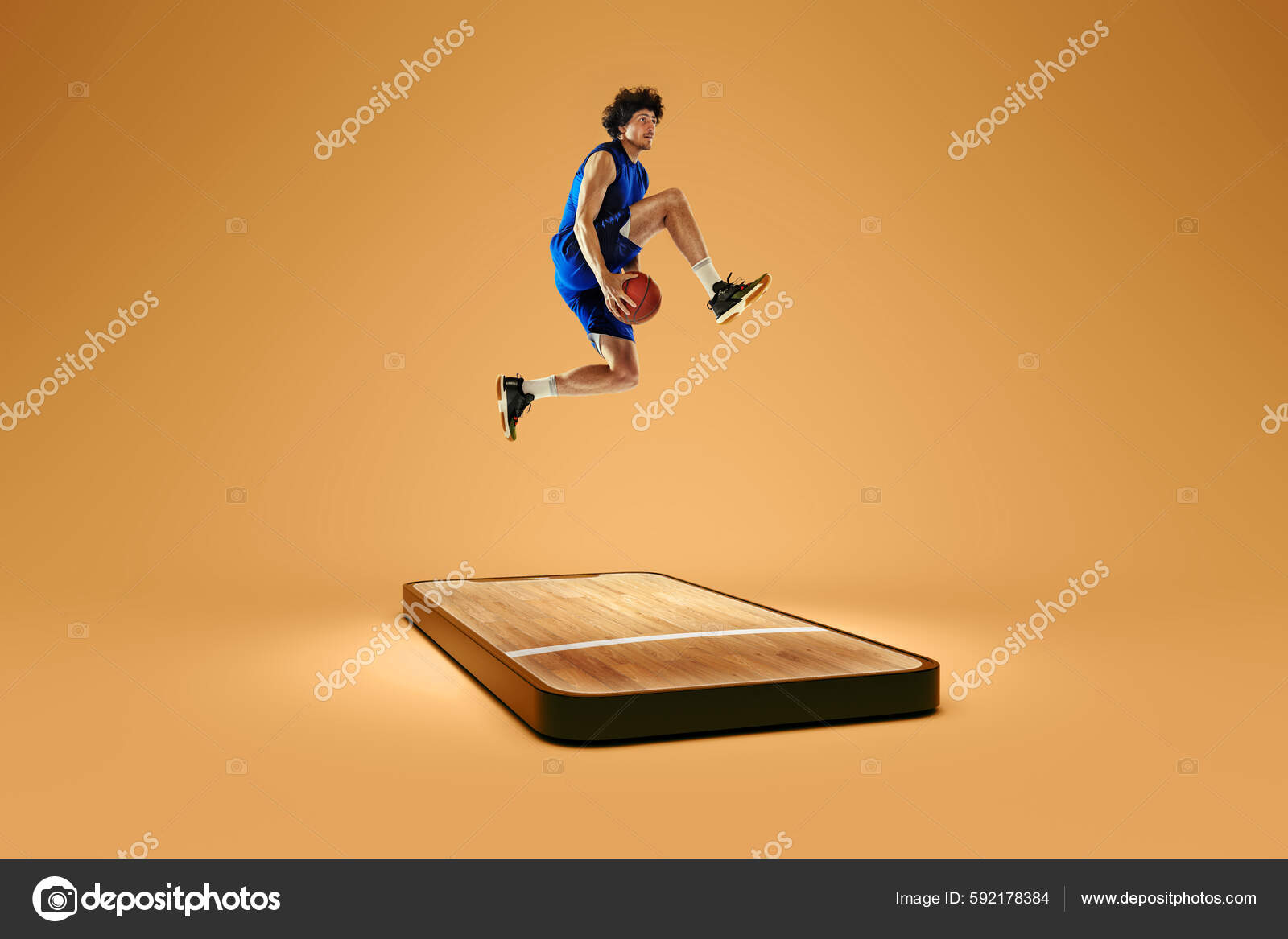 Online Broadcasts Sports Competitions Professional Basketball Player Playing Basketball Device Stock Photo by ©vova130555@gmail 592178384