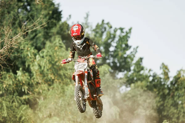 Dnipro Ukraine July 2022 Ukrainian Beginner Motorcycle Rider Driving Enduro — ストック写真