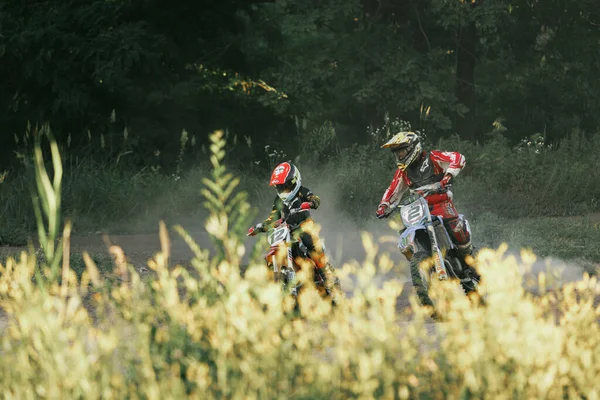 Dnipro Ukraine July 2022 Ukrainian Beginner Motorcycle Rider Driving Enduro — Stockfoto