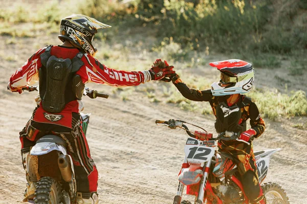 Dnipro Ukraine July 2022 Ukrainian Beginner Motorcycle Rider Driving Enduro — ストック写真