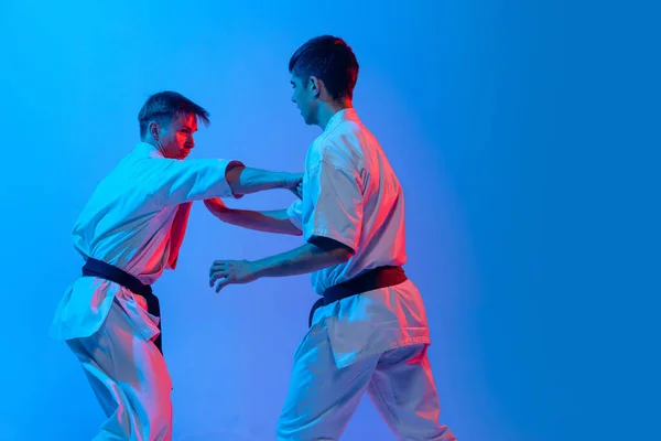 Big Energy Studio Shot Sports Training Two Karatedo Fighters Doboks — 图库照片