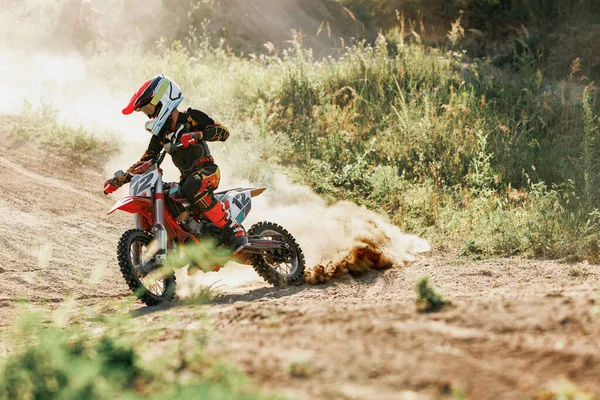 Speed Energy Live Shot Junior Sportsman Motorcyclist Training Motorbike Hot — Stok fotoğraf