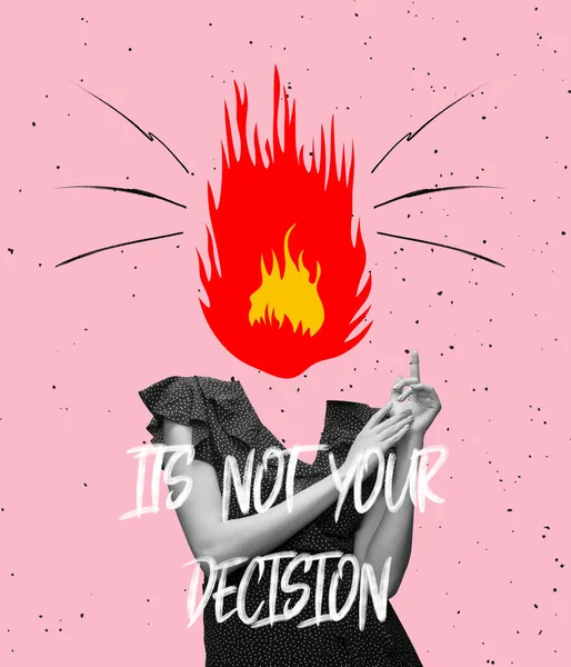 Conceptual Collage Protest Tightening Abortion Law Female Rights Right Choice — Zdjęcie stockowe