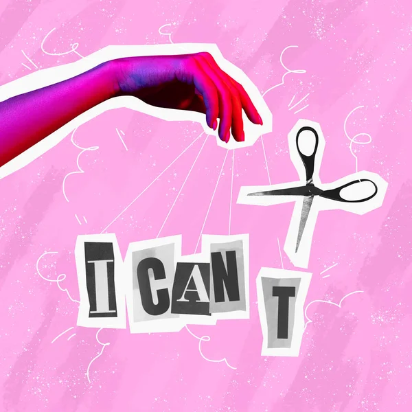 Can Can Surreal Conceptual Poster Human Hand Offers Make Choice — Stok fotoğraf