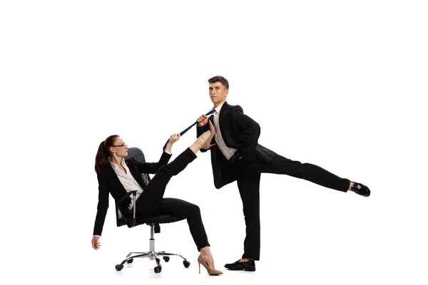 Disputed Issues Modern Business World Lifestyle Two Stylish Office Workers — Foto Stock