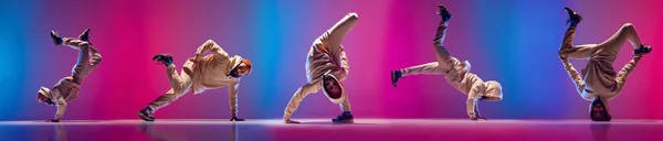 Большая Энергия Музыка Флаер Спортивным Мужчиной Танцующим Хип Хоп Брейк — стоковое фото