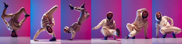 Большая Энергия Музыка Флаер Спортивным Мужчиной Танцующим Хип Хоп Брейк — стоковое фото