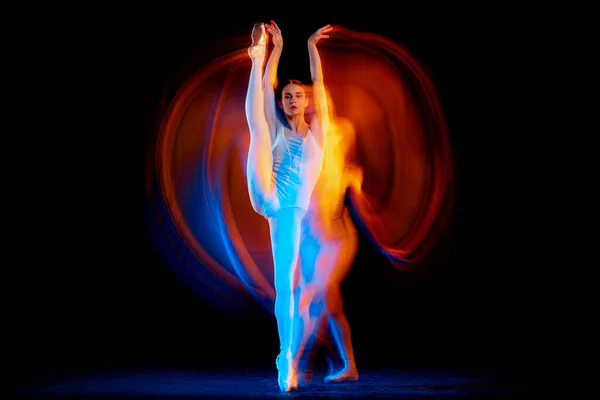 Energy Portrait Tender Slim Girl Female Ballet Dancer Art Performance — стоковое фото