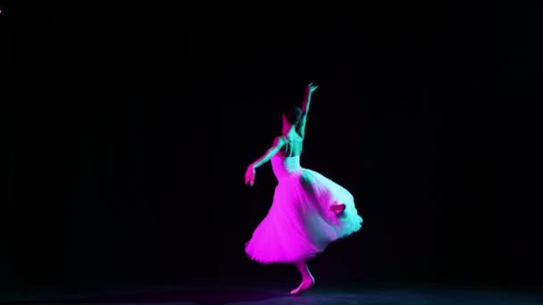 Ballet Classique Danseuse Sur Pointe Faisant Des Éléments Ballet Classique — Video