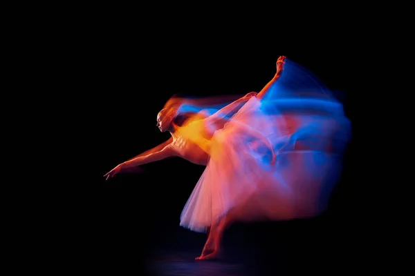 Futuryzm Fantazja Cud Pełna Wdzięku Krucha Balerina Sukience Baletowej Ruchu — Zdjęcie stockowe
