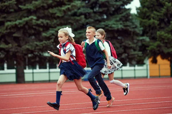 Start Back School Kids Education Concept Girls Boy Dressed School — Stock Photo, Image