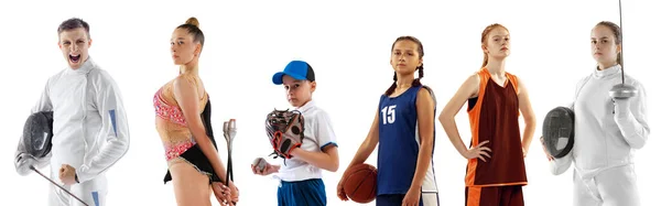 Escrime Gymnastique Baseball Basketball Equipe Sportifs Professionnels Uniforme Sport Sur — Photo