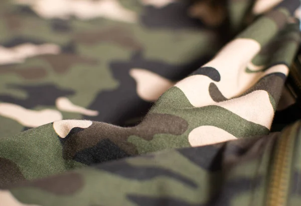 Tessuto Militare Verde Nero Beige Marrone Primo Piano — Foto Stock