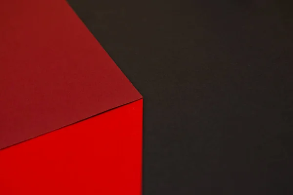 3d optical illusion, red cube on black background