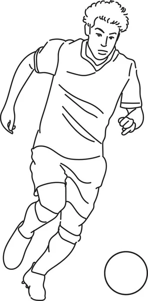 Futbol maçında top süren bir futbolcunun çizgisi.