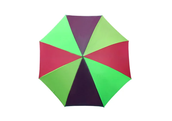 Draufsicht Einzelner Regenschirm Isoliert Auf Weißem Hintergrund Für Archivfoto Oder — Stockfoto